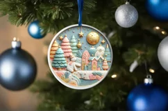 Round Christmas Ornament Sublimation|Clipart Product Image 1