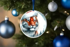Watercolor Tiger Portrait Winter Scene Product Image 1