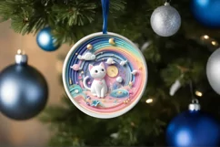 Round Christmas Ornament Sublimation|Clipart Product Image 1