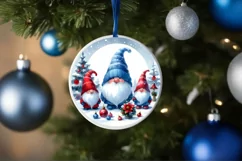 Winter Gnomes Round Ornament Sublimation PNG Product Image 4