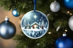 Nativity Scene Winter Ornament Sublimation PNG Product Image 4
