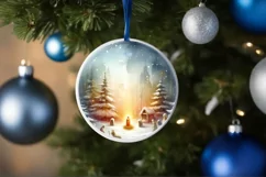 Nativity Scene Winter Ornament Sublimation PNG Product Image 4