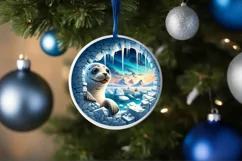 Winter Scene with Seal Ornament PNG Product Image 4