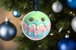 3D Marzipan Melting Pastel Ornament Sublimation PNG Product Image 4