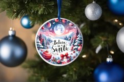 Santa Large Text Round Ornament Sublimation PNG Product Image 4