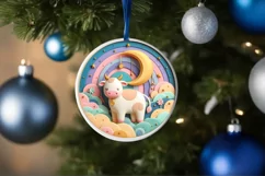 Round Christmas Ornament Sublimation|Clipart Product Image 1