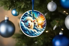 Snow Made Wall with Smiling Lamb Sublimation PNG Product Image 4