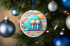 Round Christmas Ornament Sublimation|Clipart Product Image 3