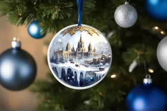 Watercolor Christmas Winter Scene Spain Product Image 1