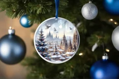 Watercolor Christmas Winter Scene Spain Product Image 4