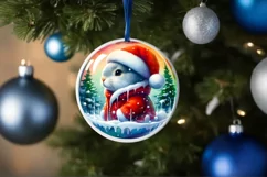 Watercolor Christmas Rabbit Portrait Product Image 4