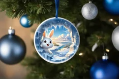 Icy Wall with Smiling Bunny Sublimation PNG Product Image 1