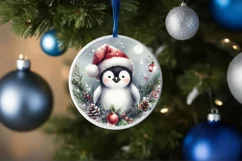 Watercolor Christmas Penguin Portrait Product Image 4