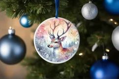 Colorful Reindeer Winter Scene PNG Product Image 4