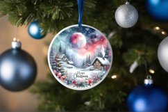 Merry Christmas Watercolor Ornament Sublimation PNG Product Image 4