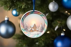 Round Molten Candy Christmas Digital Painting PNG Product Image 1