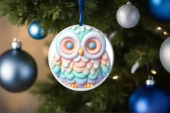 Melting Owl Round Sticker Sublimation PNG Product Image 1