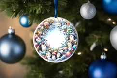 Winter Penguins with Melted Edges Sublimation PNG Product Image 4