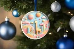 Round Christmas Ornament Sublimation|Clipart Product Image 1