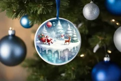 Round Winter Scene with Santa PNG Product Image 4