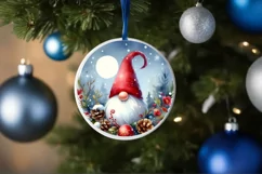 Winter Gnomes Round Ornament Sublimation PNG Product Image 4