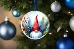 Winter Gnomes Round Ornament Sublimation PNG Product Image 1