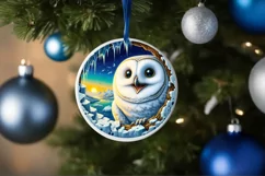Melting Ice Wall with Smiling Owl Sublimation PNG Product Image 1