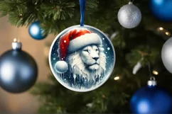 Round Winter Scene with Lion PNG Product Image 4