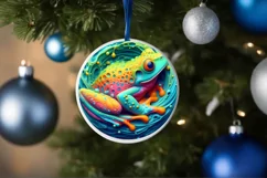 Colorful Christmas Frog PNG Product Image 1