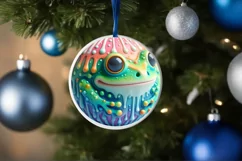 Colorful Christmas Frog PNG Product Image 4