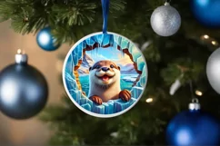 Icy Wall with Smiling Otter Sublimation PNG Product Image 1