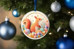 Round Christmas Ornament Sublimation|Clipart Product Image 3