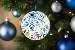 Round Christmass Colorfull Snowflake PNG Product Image 4