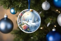 Round Christmass 3D Flowers PNG Product Image 4