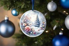 Round Christmass 3D Flowers PNG Product Image 1