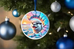 Icy Wall with Smiling Otter Sublimation PNG Product Image 1