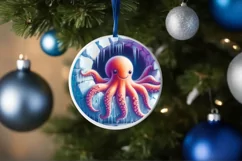 Icy Wall with Smiling Octopus Sublimation PNG Product Image 1