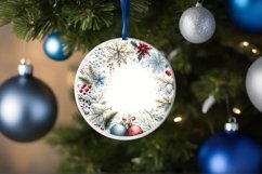 Snow Scene Round Ornament Sublimation PNG Product Image 4