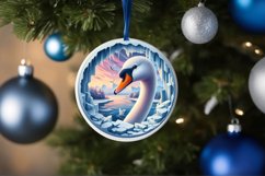 Swan Smiling Through Icy Wall Round Ornament Sublimation PNG Product Image 4