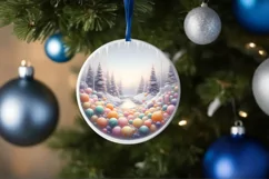 Round Molten Candy Christmas Digital Painting PNG Product Image 1