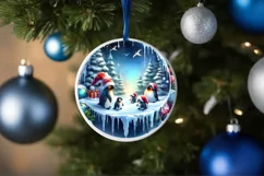 Winter Penguins with Melted Edges Sublimation PNG Product Image 4