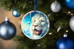 Melting Ice Lion Round Sticker Sublimation PNG Product Image 4