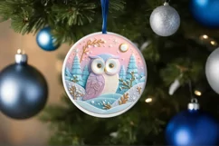 Round Christmas Ornament Sublimation|Clipart Product Image 1