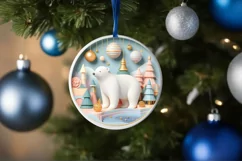 Round Christmas Ornament Sublimation|Clipart Product Image 3