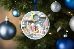 Round Christmas Ornament Sublimation|Clipart Product Image 1