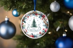 Merry Christmas Round Ornament Sublimation PNG Product Image 4