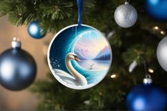 Icy Wall Swan Round Ornament Sublimation PNG Product Image 4