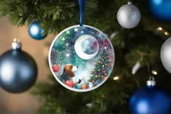 Dog Round Ornament Sublimation PNG Product Image 4