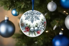 Watercolor Snowflake Christmas PNG Product Image 4