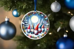 Winter Gnomes Round Ornament Sublimation PNG Product Image 4